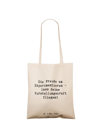 Mr. & Mrs. Panda Tasche Spruch Die Freude am Experimentieren mit... in Creme