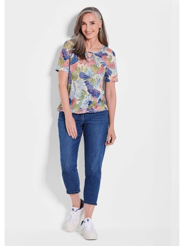 GOLDNER Shirt Elegantes Oberteil mit Lochdetail in bunt / gemustert