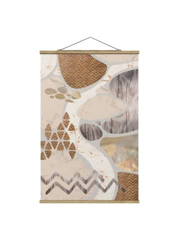 WALLART Stoffbild mit Posterleisten - Steinbruch Pastellmuster in Creme-Beige