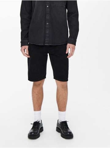 Only&Sons Short in Black Denim