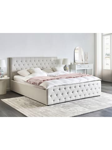 Beliani Doppelbett AMIENS in Beige - (W) 191 x (H) 109 x (L) 217 cm