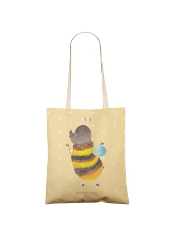 Mr. & Mrs. Panda Shopper-Tasche Hummel flauschig ohne Spruch in Gelb Pastell