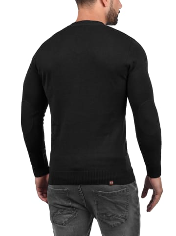 BLEND Strickpullover BHLasse 20703348ME Strickpulli mit aufgestickten Ellenbogenpatches in Schwarz