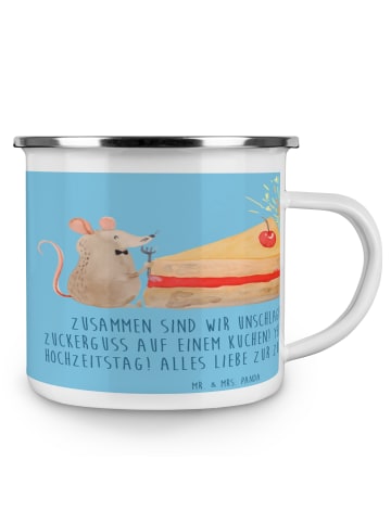 Mr. & Mrs. Panda Kaffeetasse 6. Hochzeitstag Zuckerhochzeit mit ... in Sky Blue
