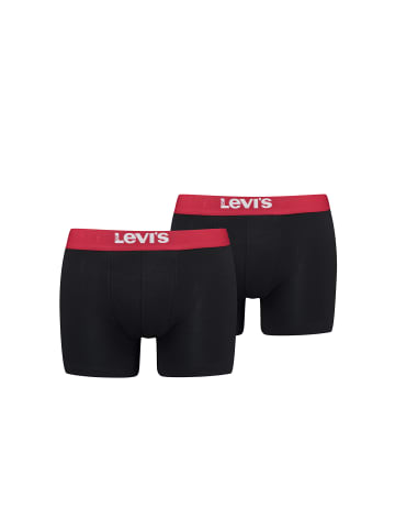Levi´s Boxershorts MEN SOLID BASIC BOXER BRIEF ORGANIC CO  2er Pack in Black/Red