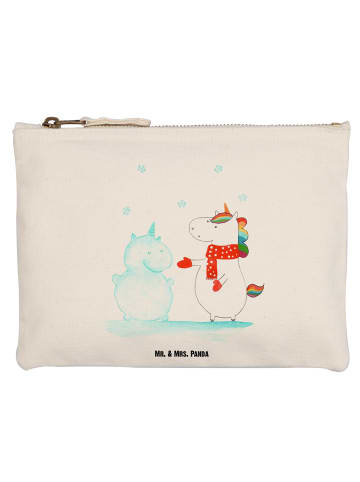 Mr. & Mrs. Panda Schminktasche Einhorn Schneemann ohne Spruch in Weiß