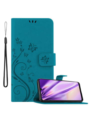 cadorabo Hülle für Samsung Galaxy A31 Blumen Design in FLORAL BLAU