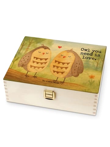 Mr. & Mrs. Panda Teebox Eulen Liebe Design mit Spruch in Weiß