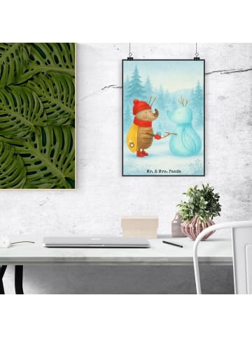 Mr. & Mrs. Panda Bild Nachtfalter Schneemann Design ohne Spruch in Weiß