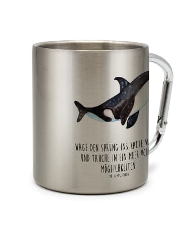 Mr. & Mrs. Panda Becher Orca mit Spruch in Silber