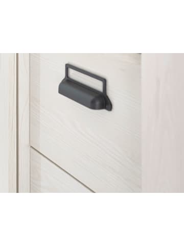 Furn.Design Stauraumschrank weiß Pinie, anthrazit, Landhaus, Mehrzweckschrank 51 x 201 cm
