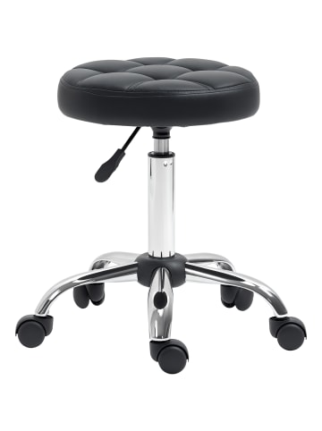 HOMCOM Rollhocker in Schwarz 35,5L x 35,5B x 67H cm