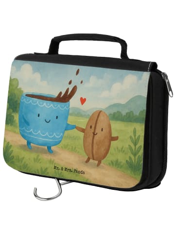 Mr. & Mrs. Panda Kosmetiktasche Kaffee Bohne Design ohne Spruch in Weiß