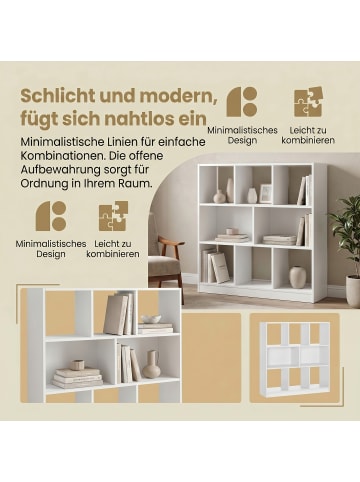 VASAGLE Standregal Custos in Weiß - (B)30 x (H)100.5 x (T)97.5 cm