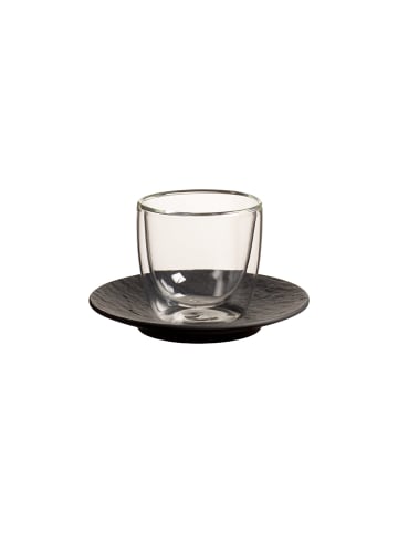 Villeroy & Boch Espressoglas mit Untertasse Manufacture Rock in Schwarz 70 ml in schwarz