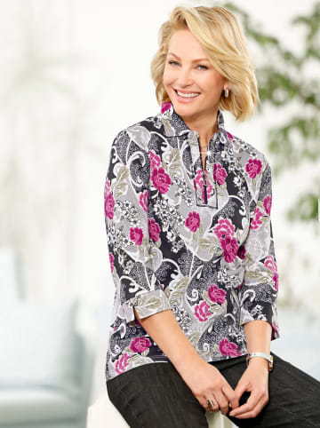 WITT WEIDEN Poloshirt in erika-steingrau-bedruckt