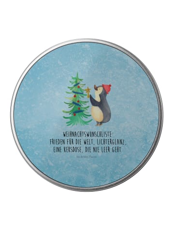Mr. & Mrs. Panda Ostergeschenk Pinguin Weihnachtsbaum mit Spruch in Eisblau