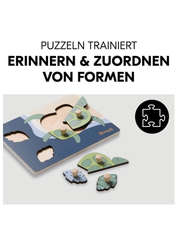 Hauck Holz Steckpuzzle für Baby (ab 1 Jahr) - Turtle in bunt