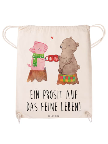 Mr. & Mrs. Panda Sportbeutel Glühschwein Sause mit Spruch in Creme