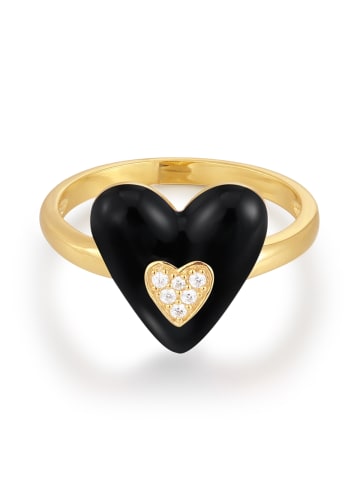 Glanzstücke München Ring Herz Sterling Silber Zirkonia in gelbgold