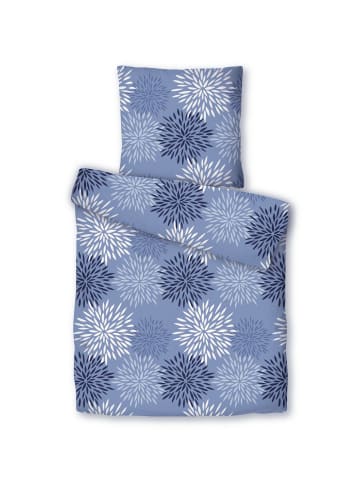 JACK 2 tlg. Mikrofaser Bettwäsche 135x200cm Blumenfeuerwerk in Blau