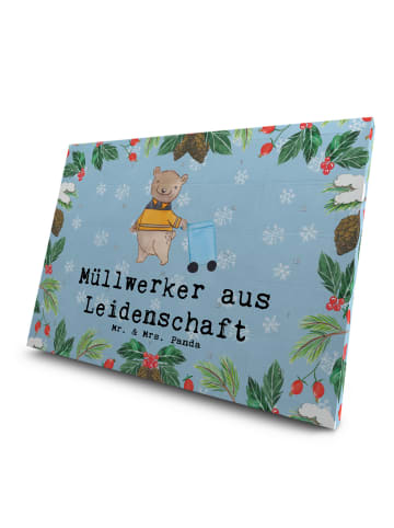 Mr. & Mrs. Panda Adventskalender Müllwerker Leidenschaft mit Spruch in Eisblau