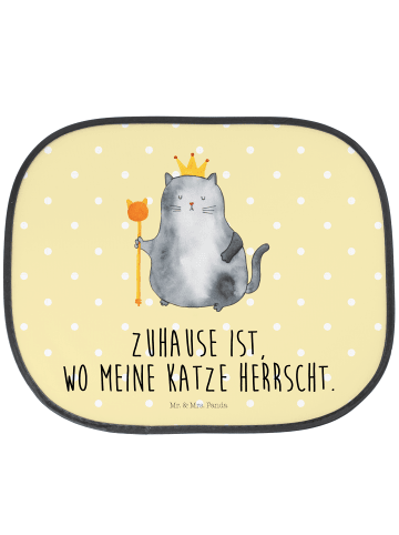 Mr. & Mrs. Panda sonnenschutz Katze König mit Spruch in Gelb Pastell