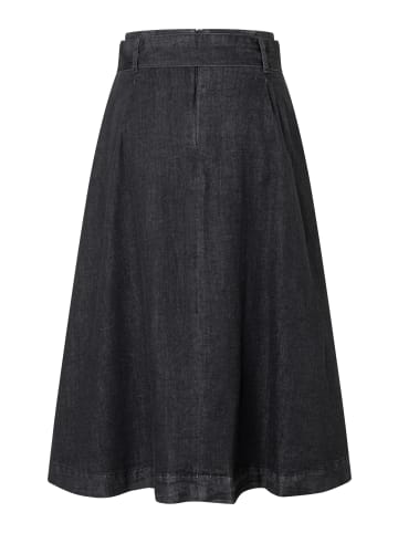 More & More langer, ausgestellter Jeansrock in dark grey denim