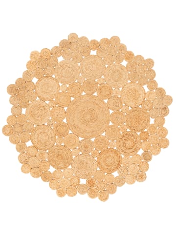 Pergamon Naturfaser Teppich Jute Salsa Natur Circle Rund in Beige