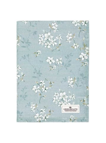 Greengate Geschirrtuch AUBREY ICE BLUE Blau mit Blumen