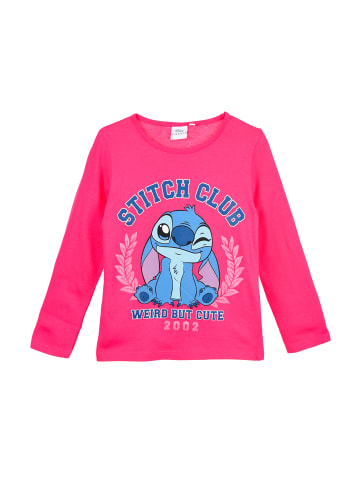 Stitch Langarmshirt Longsleeve in Pink