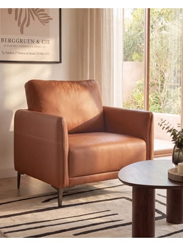 Beliani Sessel CILENS in Braun/Grau - (W) 85 x (H) 90 x (L) 82 cm