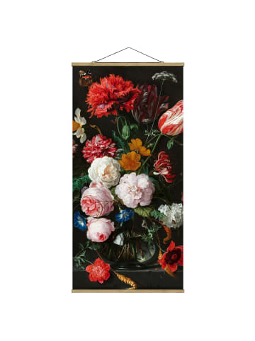 WALLART Stoffbild - Jan D. de Heem - Stillleben mit Blumen in Glasvase in Bunt