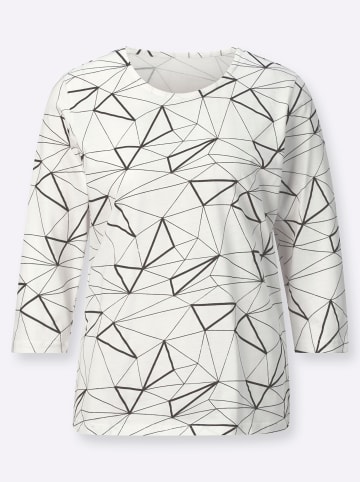 Sieh an! 3/4-Arm-Shirt in ecru-schwarz-bedruckt