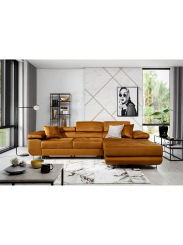 MF Design Amanda Recamiere Rechts in Senfgelb -  (L) 203 x (B) 289 x (H) 85 cm