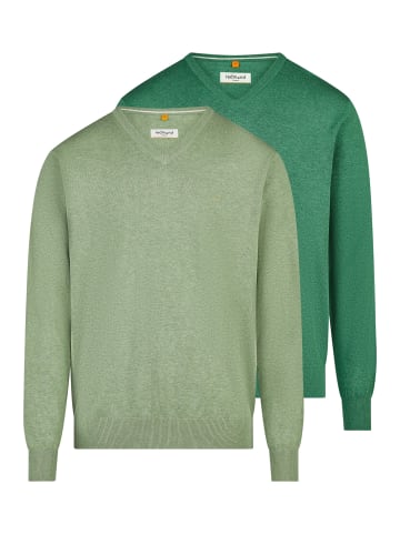 Redmond Pullover Basic in Grün / hellgrün