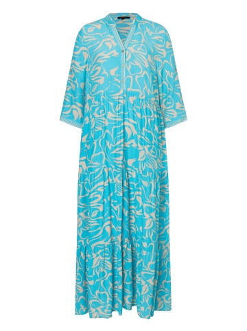 More & More Maxikleid in big flower print soft turquoise