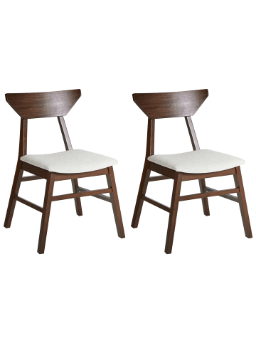 Beliani 2er-Set Esszimmerstuhl HOPKINS in Braun/Beige