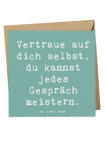 Mr. & Mrs. Panda Deluxe Karte Spruch Ein schwieriges Gespräch fü... in Meeresbrise