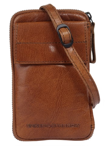 SPIKES & SPARROW Umhängetasche echt Leder in cognac