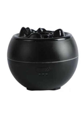 COFI 1453 Aromatherapie-Luftbefeuchter / Diffusor mit bunter Flamme, in Schwarz