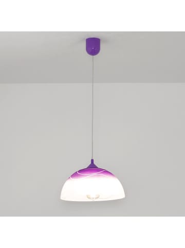 Licht-Erlebnisse Pendelleuchte Ø 30 x (T)60 cm in Lila WeißLila Weiß