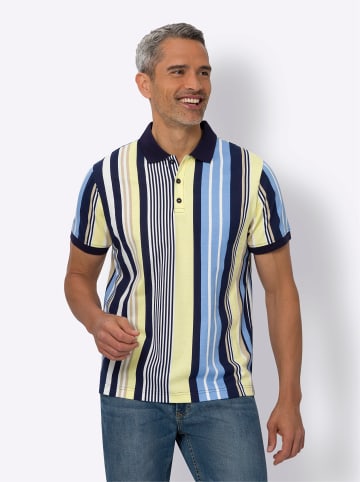 Sieh an! Kurzarm-Poloshirt in marine-gestreift