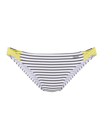 Venice Beach Bikini-Hose in schwarz-weiß-limette