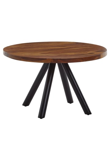 KADIMA DESIGN Moderner Couchtisch mit Sheesham Massivholz, Metall-Materialmix