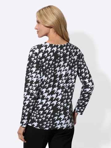 Sieh an! Langarm-Shirt in schwarz-weiß-bedruckt