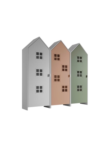 58 aufm Kessel REGALSCHRANK Set Kania 173x37x171 MDF Weiß /Bunt
