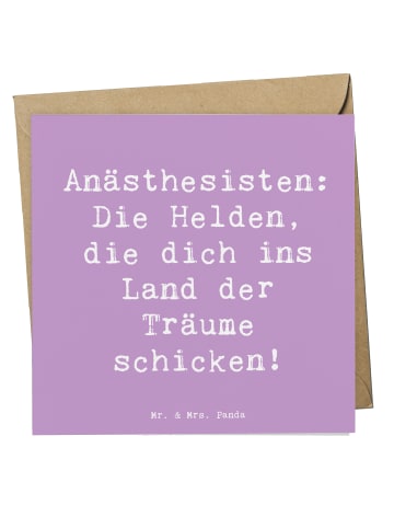 Mr. & Mrs. Panda Glückwunschkarte Spruch Anästhesist Held mit Sp... in Lavendeltraum