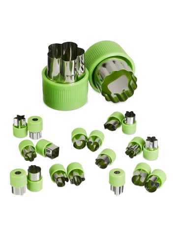 relaxdays 20 x Ausstechform in Grün/ Silber