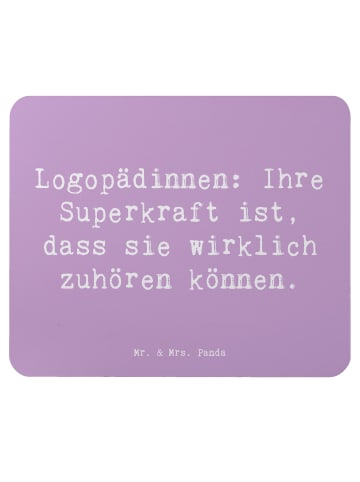 Mr. & Mrs. Panda Mousepad Spruch Logopädin Superkraft mit Spruch in Lavendeltraum
